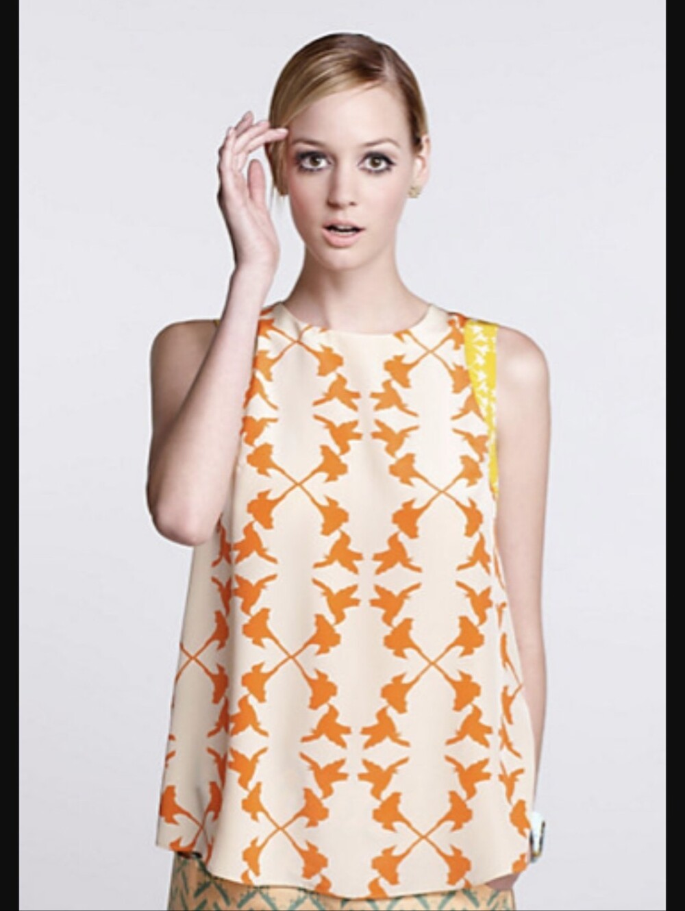 Charlotte By Charlotte Taylor For Anthropologie Hummingbird Silk Top Size 4